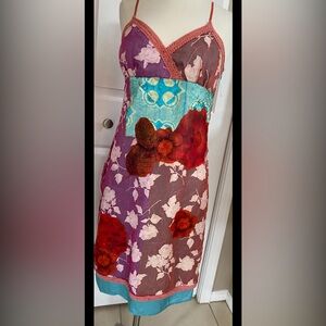 Jade Doe Vintage Gorgeous Red and Brown Sheath Midi Dress